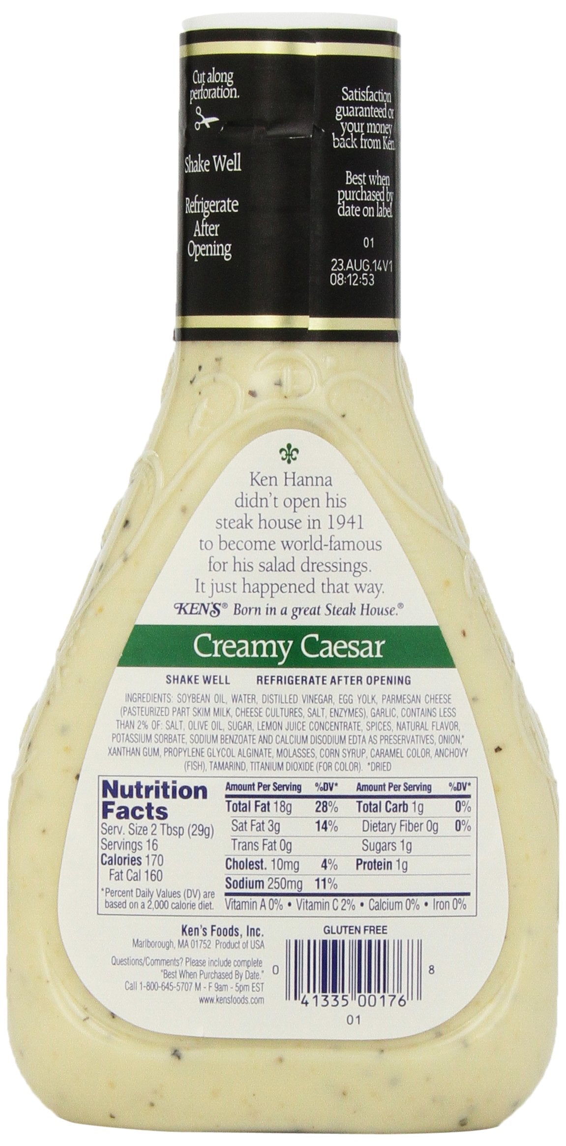 Ken's Foods Creamy Ceasar Salad Dressing, 16 oz