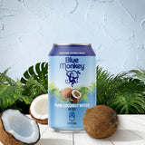 Blue Monkey Coconut Water - 100% Pure Coconut Water from Vietnam - No Pulp - No Sugar Added - Shelf Stable - Refreshing Hydration Drink - 11.2oz (330)