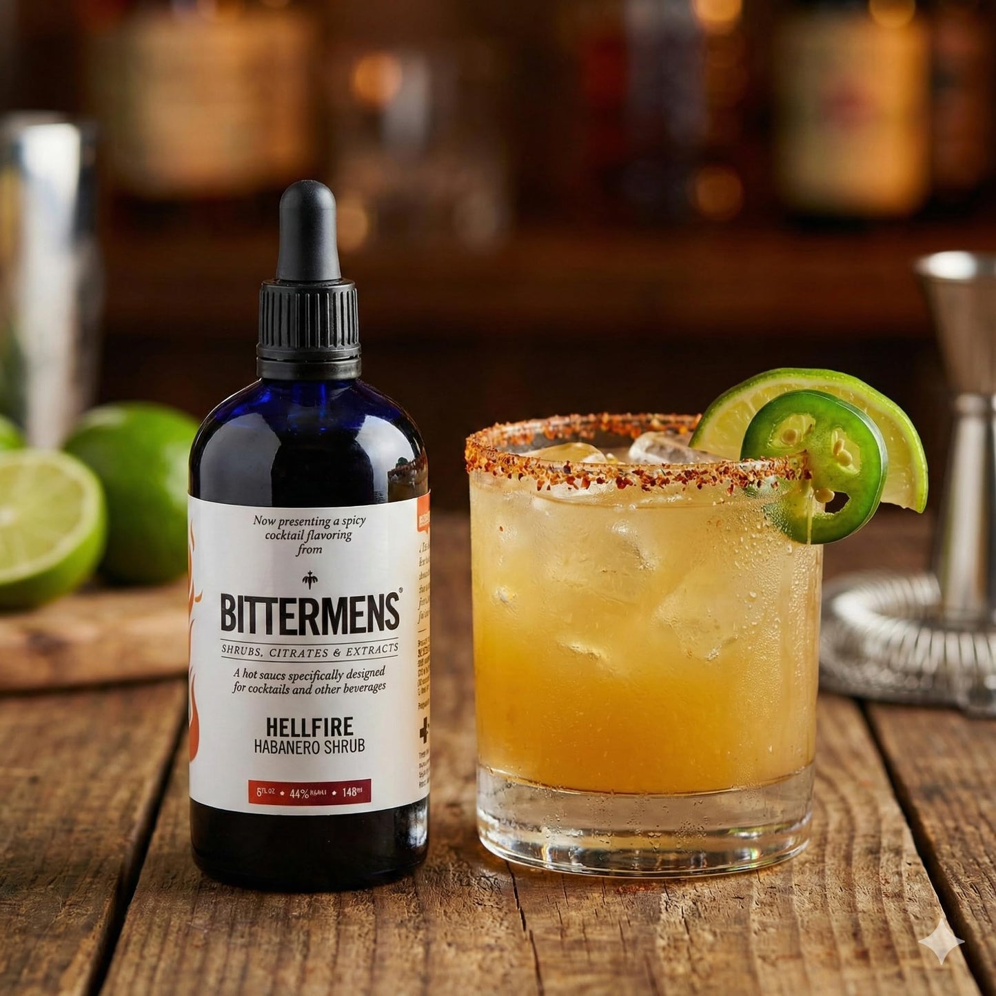 Bittermens Hellfire Habanero Shrub Cocktail Bitters, 5oz - For Modern Cocktails, A Hot Sauce Specifically Disigned for Cocktails and Other Beverages