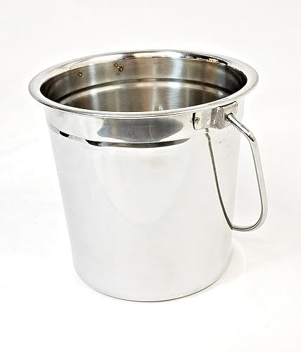 Metal Bucket for Grease with Grill/Smoker - Metal Pail with Handle - 5 1/8" Tall x 5 5/8" Dia
