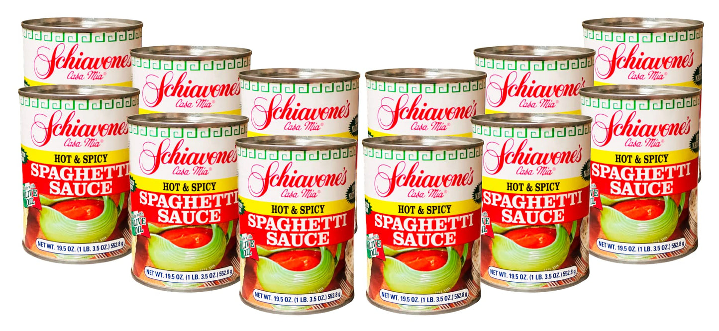 Schiavone's Casa Mia Pasta Sauce | 3rd Generation Authentic Italian Tradition (Hot & Spicy, 1.75 Pound (Pack of 12))