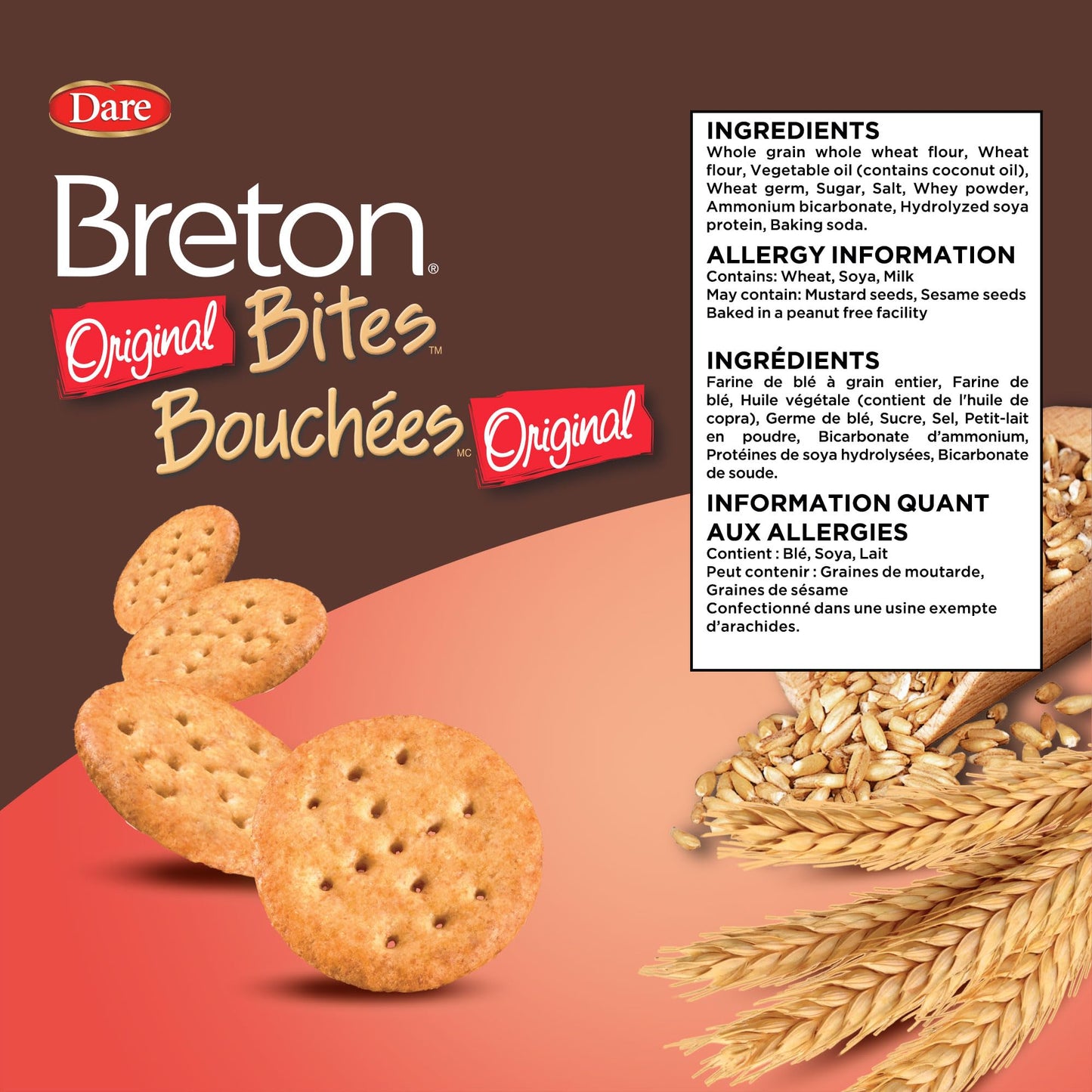 Dare Breton Original Bites Crackers, 200g/7 oz. Box (Imported from Canada)