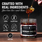 Blank Slate Kitchen Sichuan Chili Oil (6 Oz) | Gourmet Spicy Tingly Numbing Umami Hot Sauce | Authentic Chinese Mala | Vegan, Gluten-Free, Sugar-Free