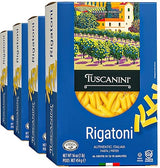 Tuscanini Authentic Italian Rigatoni Pasta 16oz (4 Pack) Made with Premium Durum Wheat, Done in 12-15 Minutes