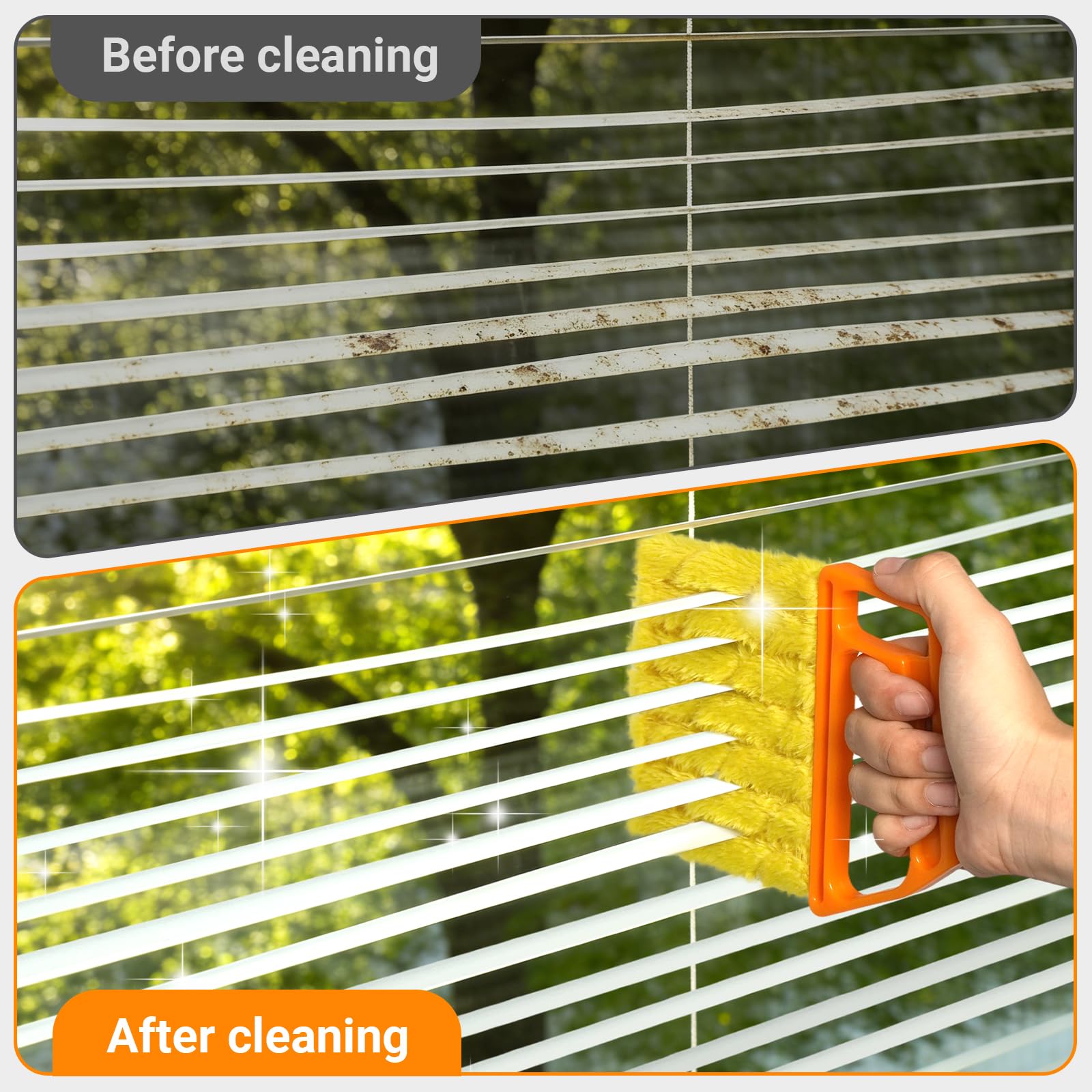 3pcs Window Blind Cleaner Duster Tool,2026 New Cleaning Tools,7 Fingers Washable Microfiber Dusters for Cleaning,Crevice Cleaning Brush, Duster