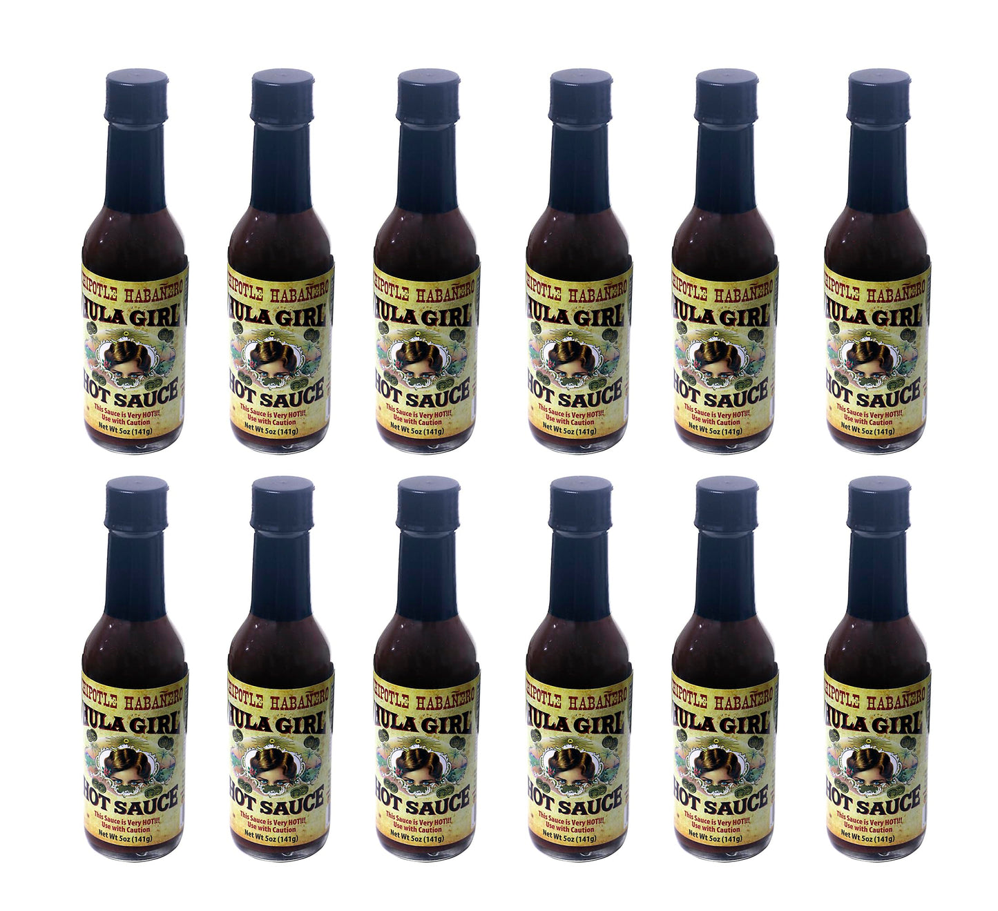 Hula Girl Chipotle Habañero Hot Sauce 5 Oz (0.31 Lb) 141 Grams (Case of 12)