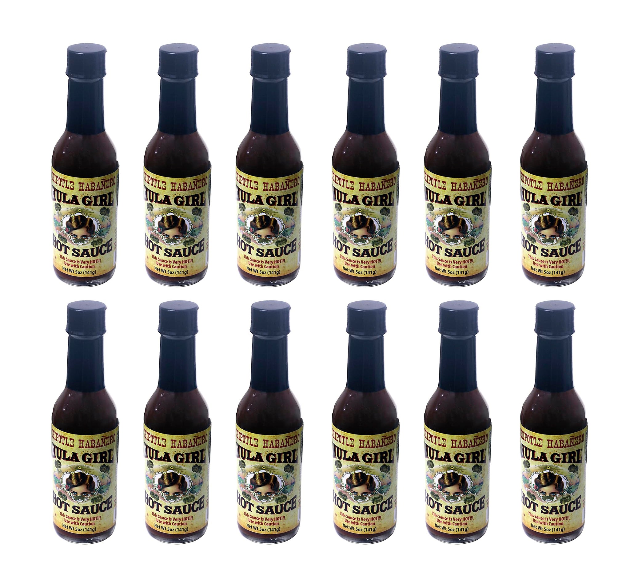 Hula Girl Chipotle Habañero Hot Sauce 5 Oz (0.31 Lb) 141 Grams (Case of 12)