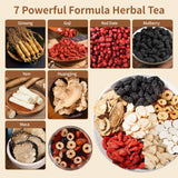 Kidney Tea Formula Ginseng Six Treasure Tea - Natural Chinese Traditional Herbal Ginseng Five Treasures Kidney Detox Cleanse Teabag For Men Women (60