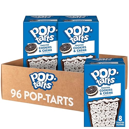Pop-Tarts Toaster Pastries, Breakfast Foods, Kids Snacks, Frosted Cookies and Creme (96 Pop-Tarts)