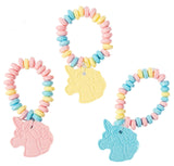 Imagine Splash Unicorn Candy Bracelet - 12 Count Individually Wrapped Edible Unicorn Jewelry - Rainbow Fruit Flavored Candy Bracelets - Party Favors