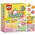AMOS Peelerz Exotic Fruit Peelable Gummy Candy, 5 Tropical Flavors Mango Peach Banana Pineapple Lychee, Soft Chewy Filled Gummies, Individually
