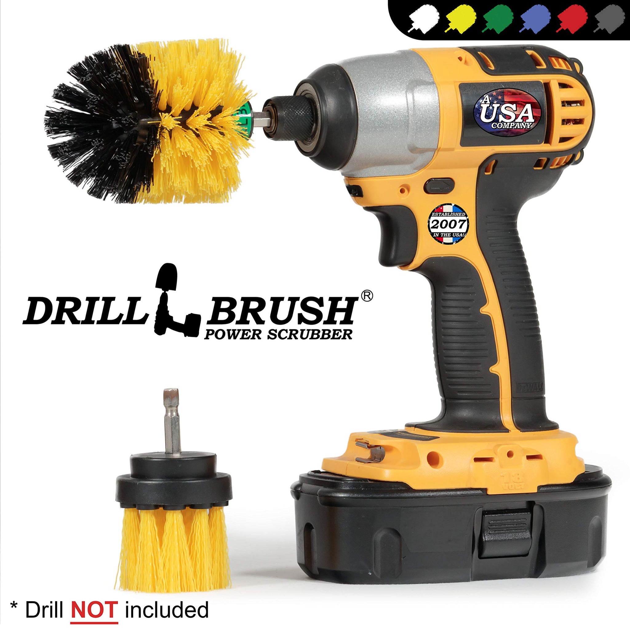 Scrub Brushes for Cleaning - Bathroom Cleaning Brush - Grout and Tile Cleaning Brush - Bathtub Cleaning Brush - Shower Drill Cleaning Brush - Tile