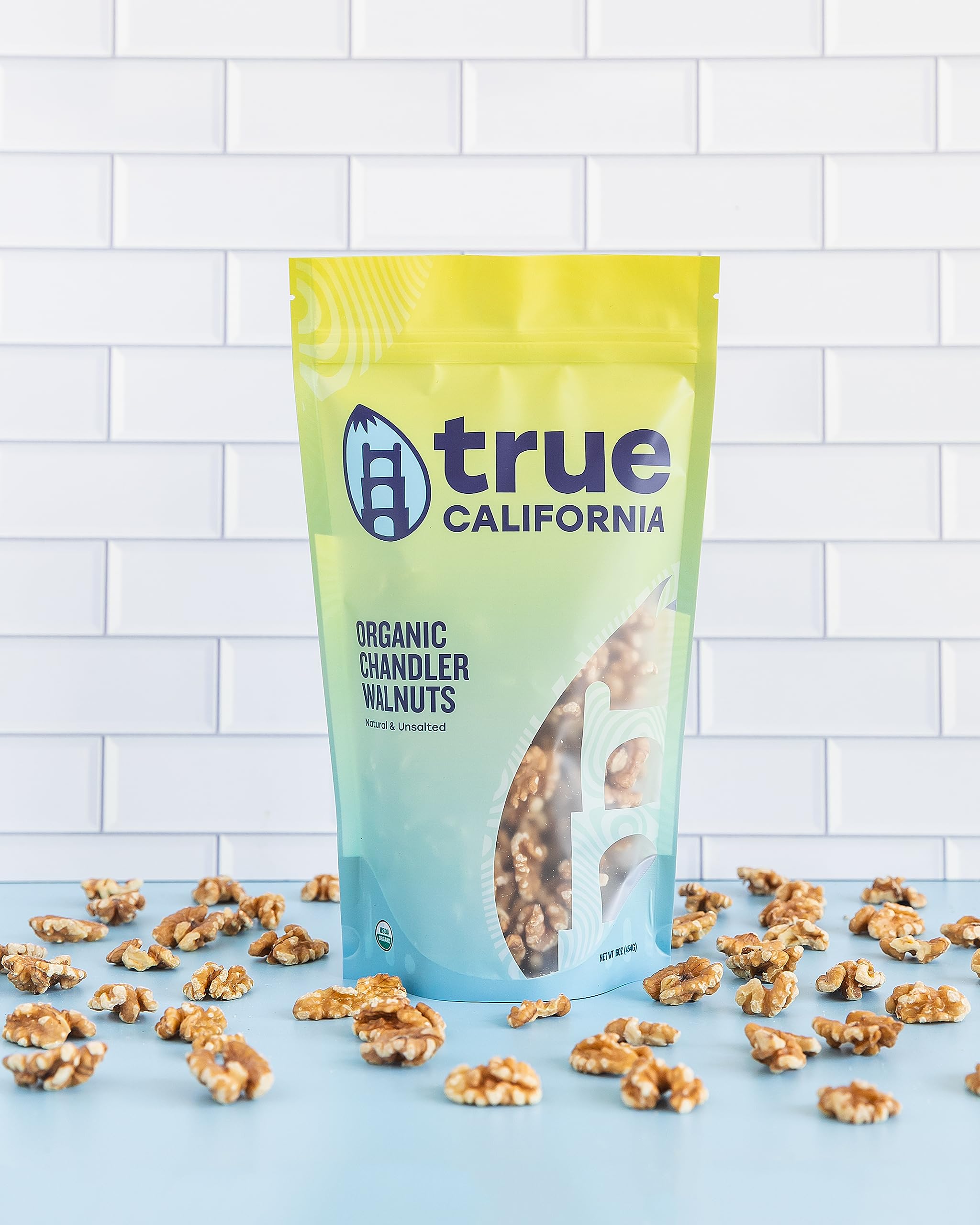 True California Organic Chandler Walnuts (1 LB x 2 Packs) Natural & Unsalted, Raw, Shelled Halves & Pieces, Vegan & Gluten-Free