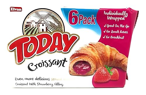 Today Soft Croissant, Perfect Breakfast Pastry, Individually Wrapped (Strawberry, Pack of 6)