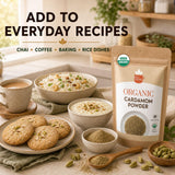 SPICY ORGANIC Ground Cardamom, 16 oz. - Fresh Cardamom Powder - Also Known as Elaichi, Cardamon - USDA Certified Organic, Gluten-Free, Non-GMO