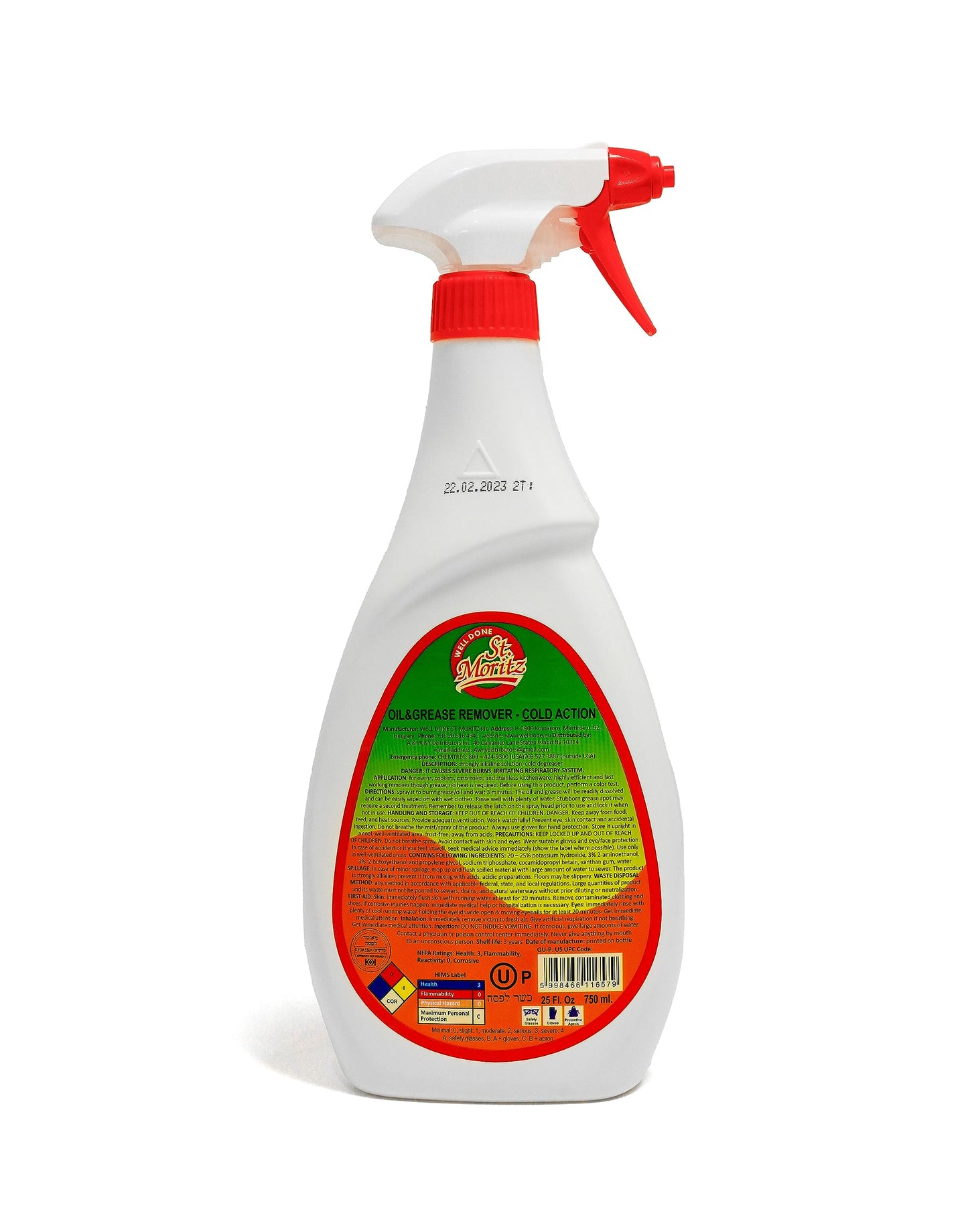 Well Done St. Moritz Oil & Grease Remover - Cold Action Fume Free, 27 Oz.