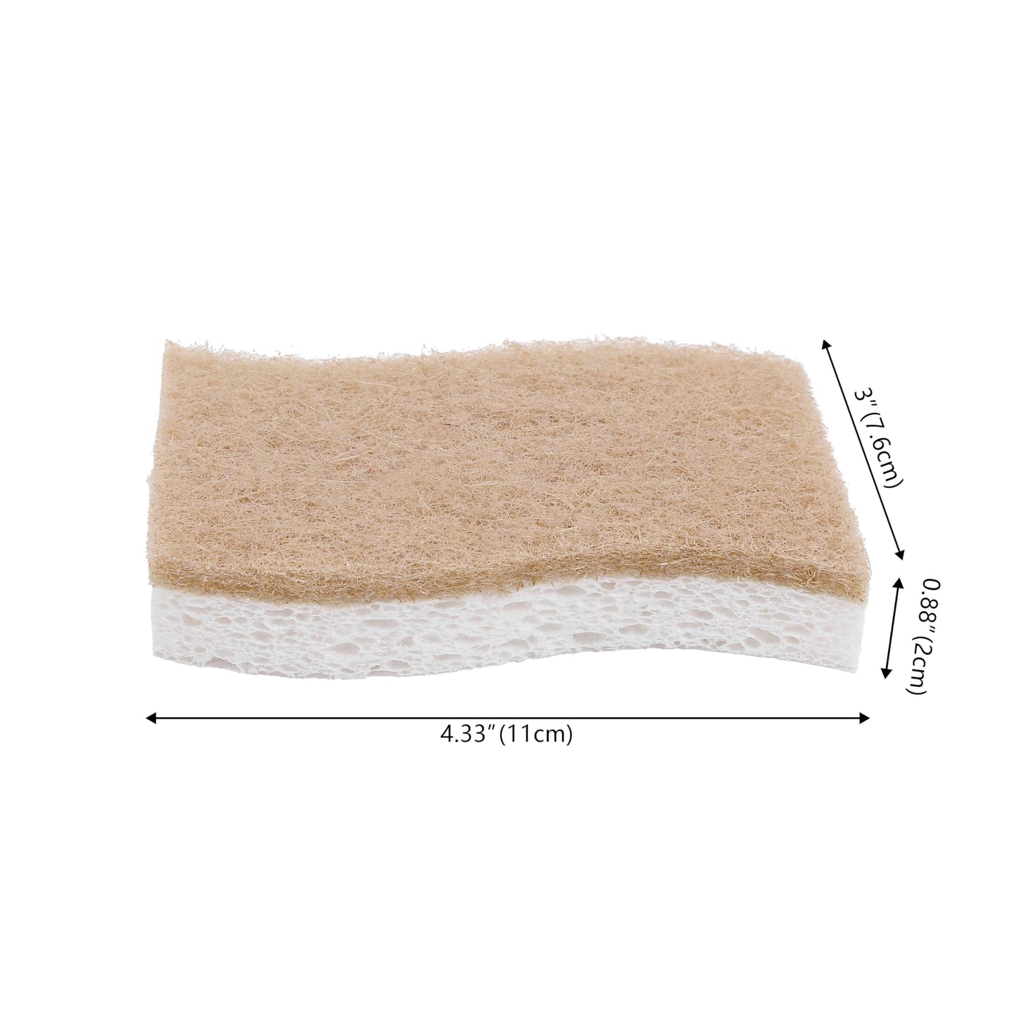 happimess WPE2000A-12SET Natural Plant Based Non-Scratch Sisal Hemp/Cellulose Scrubbing Dish Sponge, Cleaning Sponge for Dishes, Bathroom, Household