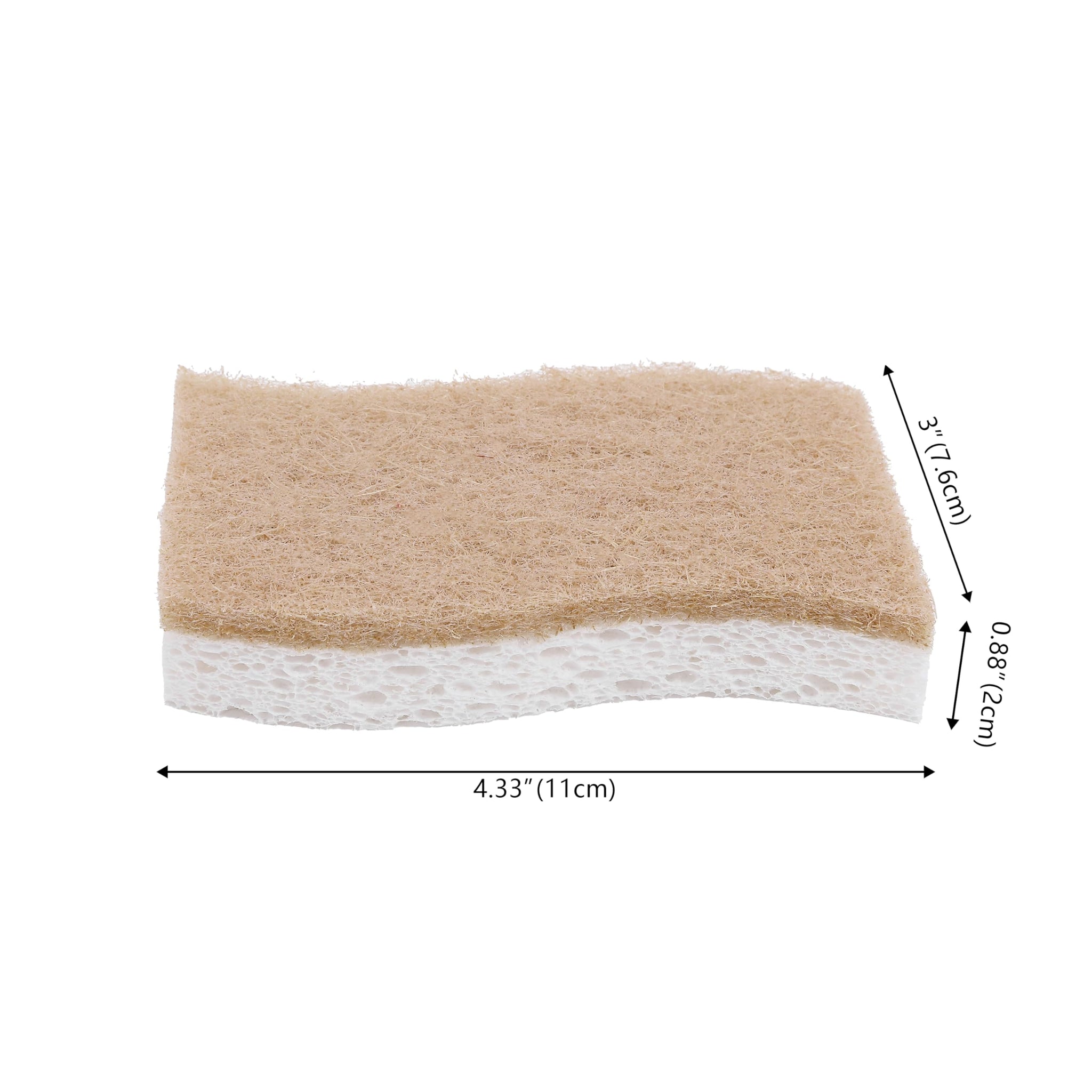 happimess WPE2000A-12SET Natural Plant Based Non-Scratch Sisal Hemp/Cellulose Scrubbing Dish Sponge, Cleaning Sponge for Dishes, Bathroom, Household