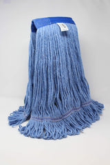 Turkey Creek Essentials Mop Heads Commercial Grade USA Made Looped End Heavy Duty Large Mop Head of Blue 4-Ply Synthetic Yarn Industrial Wet Mop Head