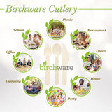 Birchware Classic Forks 6.5" - (2500 Count) Compostable Wooden Forks, Biodegradable Party Supplies, Sturdy, Heat Tolerant and Eco-Friendly.