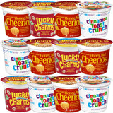 Cereal Cups Variety Pack - Single Serve Breakfast Cereal Assortment - Honey Nut Cheerios, Lucky Charms, Cinnamon Toast Crunch - Care Package Gift Box