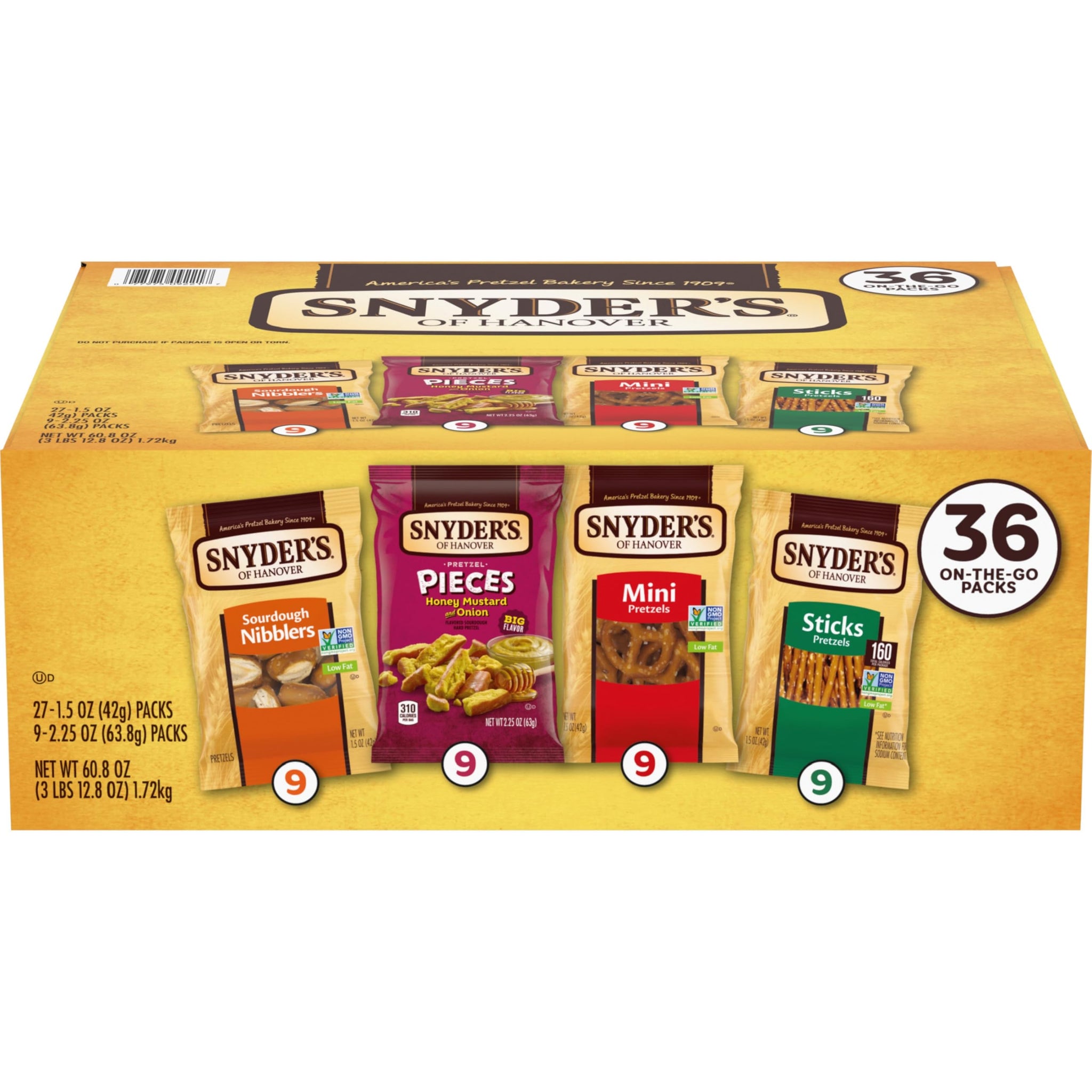 Snyder's of Hanover Variety Pack Pretzels, 36 Count Variety Pack (Pack of 36)