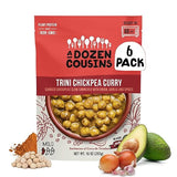 A Dozen Cousins Trini Chickpea Curry Beans (6-Pack) Prepared Food Pouch, Ready to Eat Meal in Seasoned Avocado Oil, Premade Microwave Meal, Instant