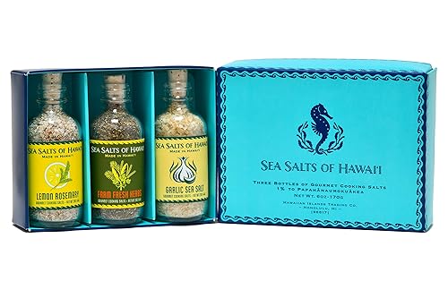 Sea Salts of Hawaii Seasoning Sea Salts Spice Set (Chef Set) - Great for Grilling, Cooking and Gifting. All Purpose Sea Salt with Herbs - Great
