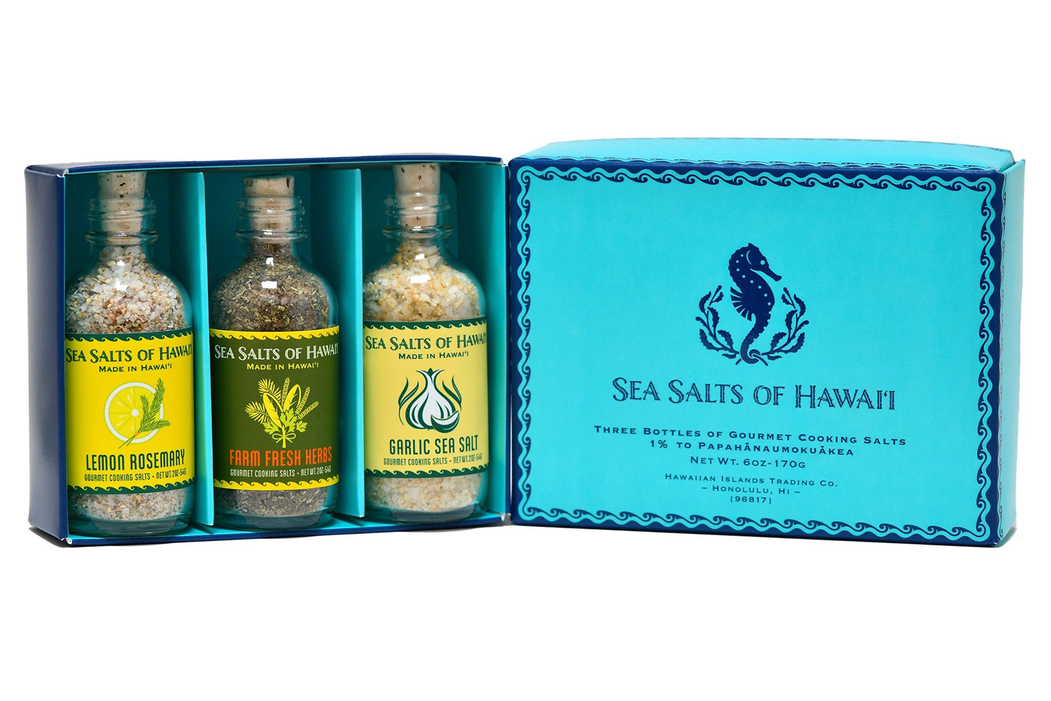 Sea Salts of Hawaii Seasoning Sea Salts Spice Set (Chef Set) - Great for Grilling, Cooking and Gifting. All Purpose Sea Salt with Herbs - Great