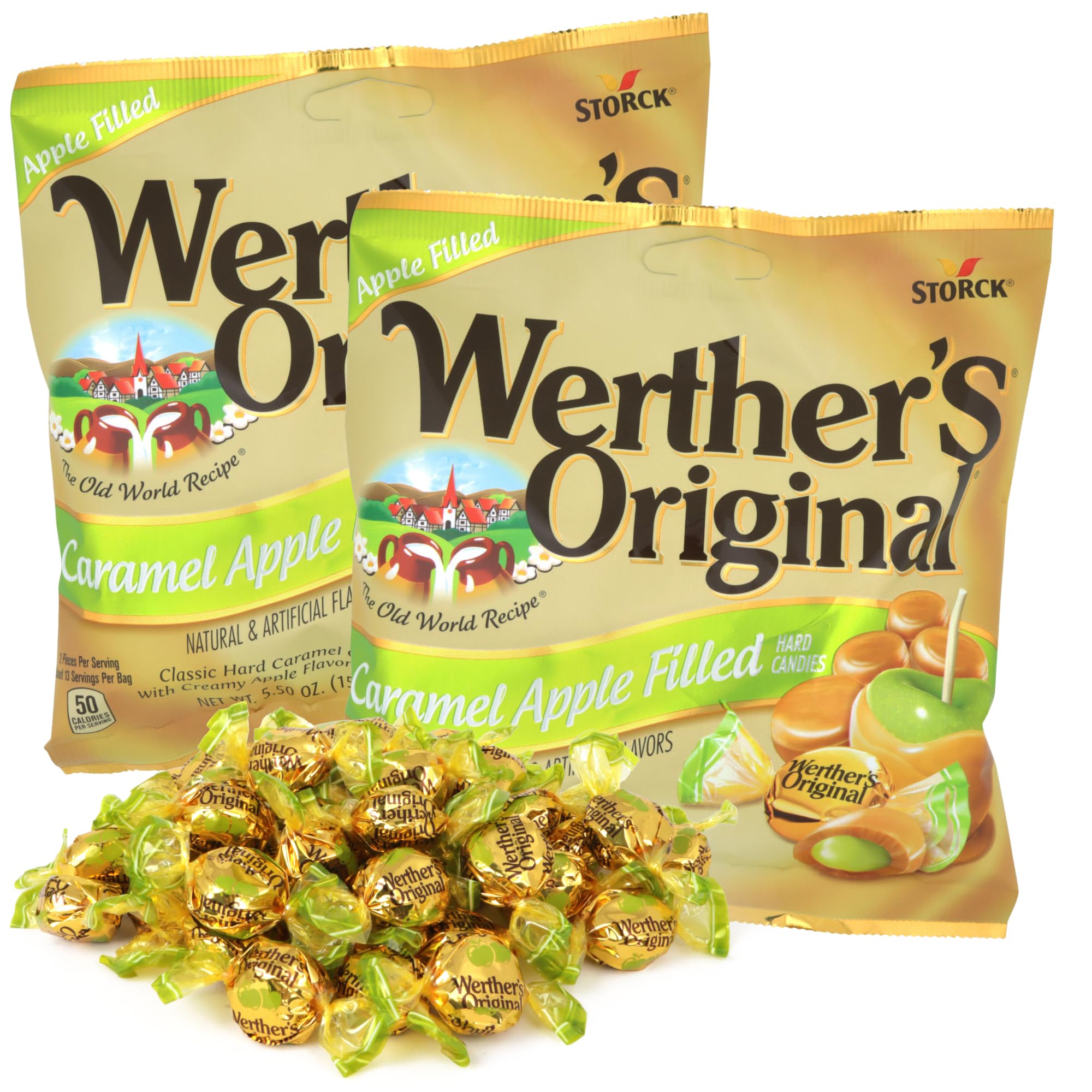 Creamy Caramel Apple Filled Candies, Individually Wrapped Pieces, Party Favor Treats, 5.5 Ounces (Pack of 2)