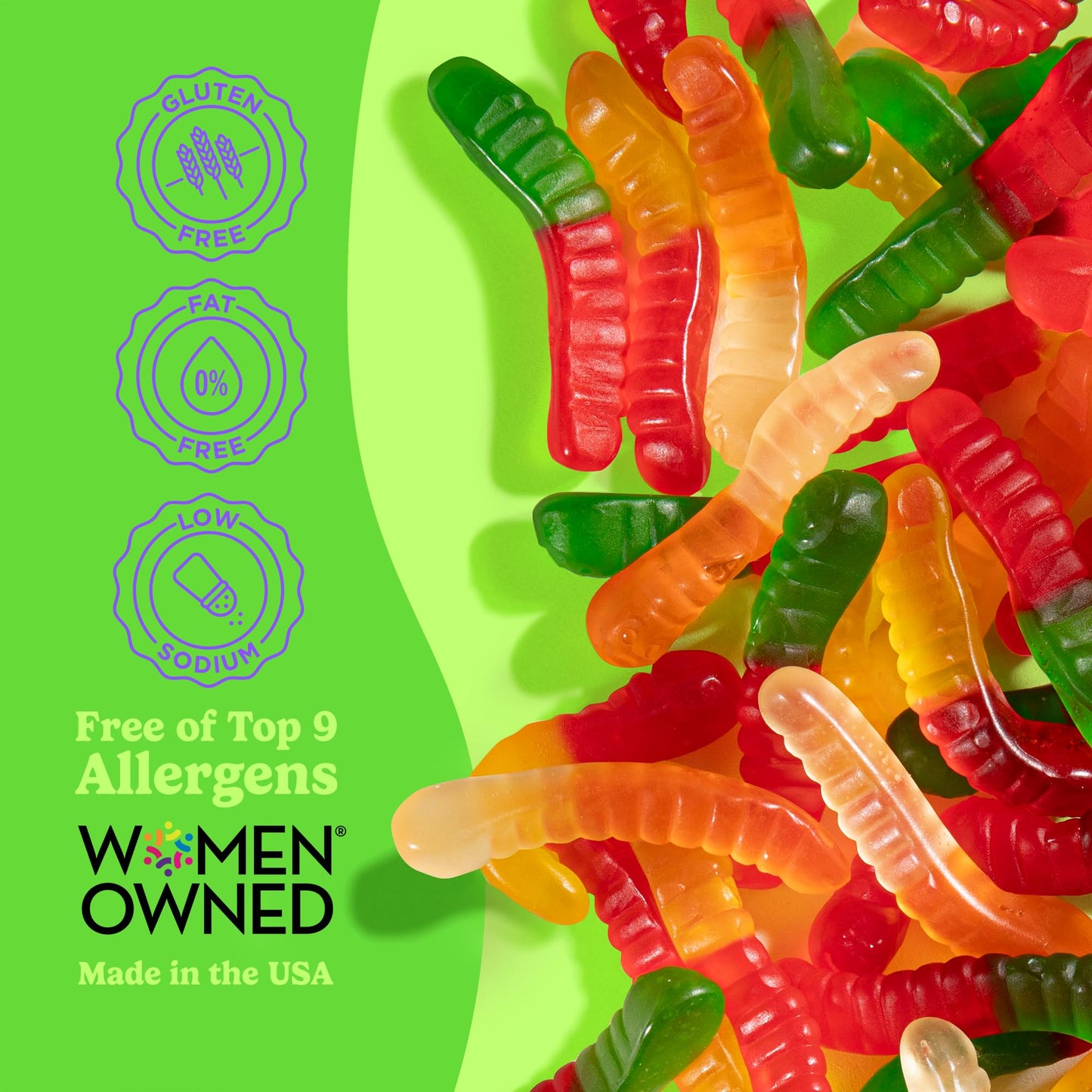 Albanese Candy, Mini Assorted Fruit Gummi Worms, 5-pound Bag