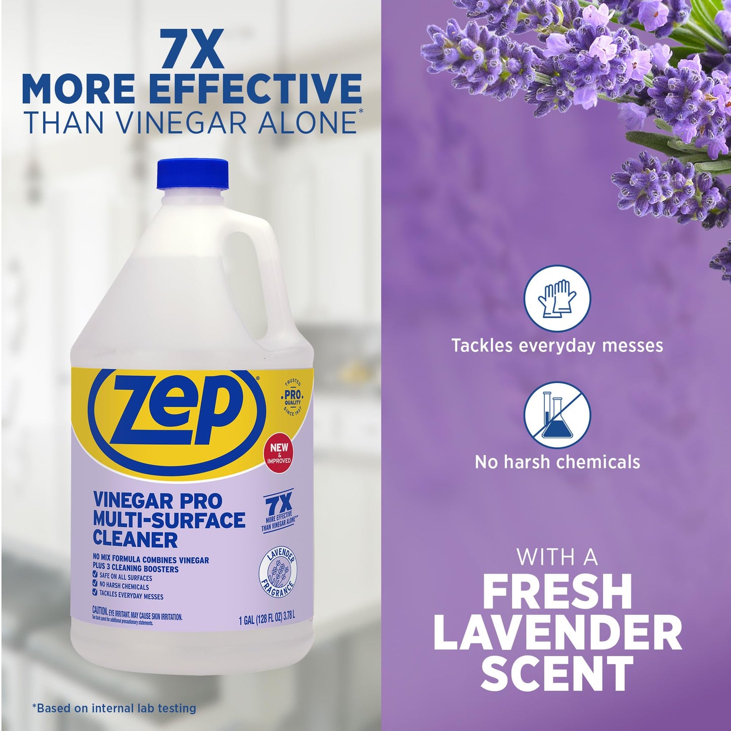 Zep All-Purpose Cleaner With Vinegar - 1 Gallon (Case of 4) R48410 - Gentle for Everyday Use