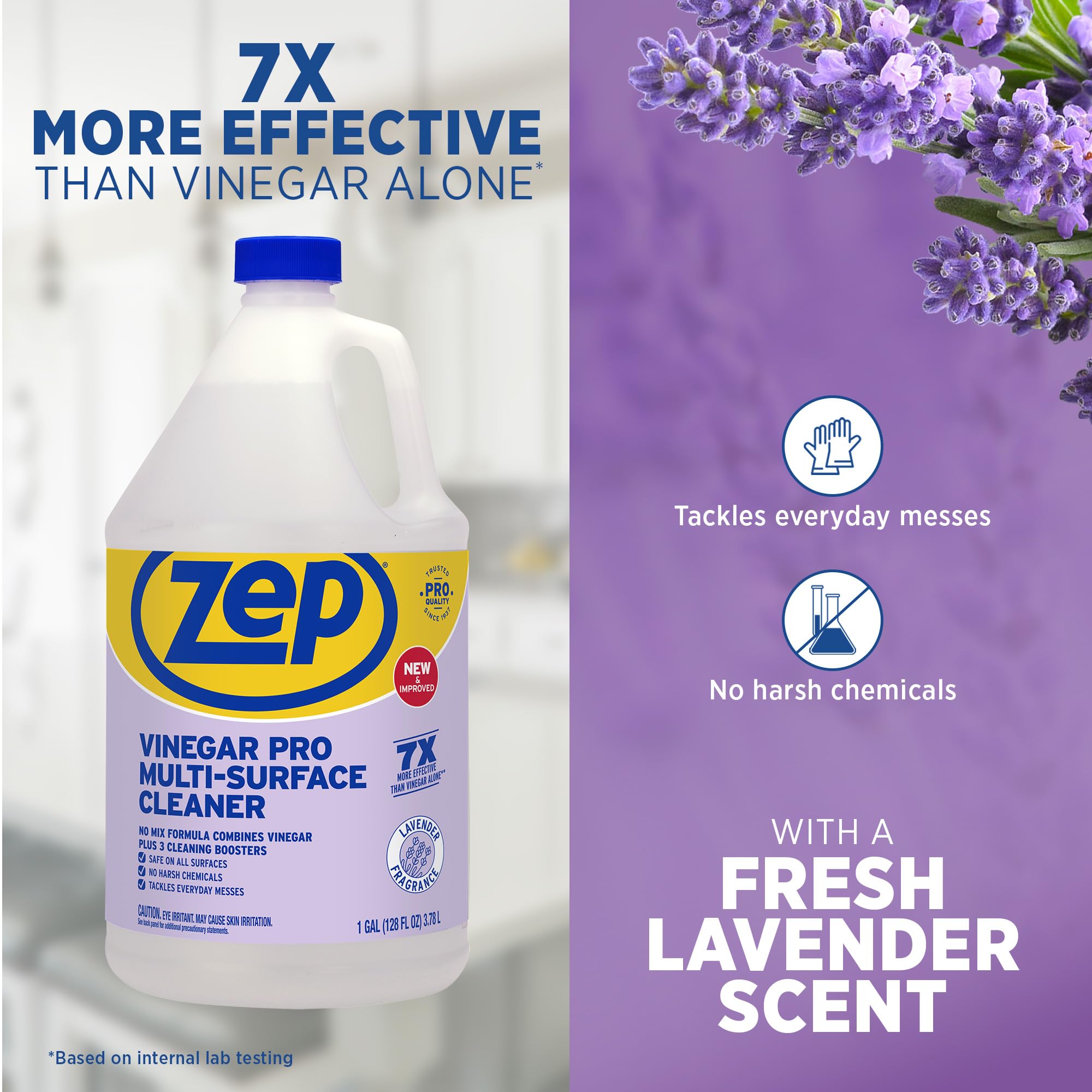 Zep All-Purpose Cleaner With Vinegar - 1 Gallon (Case of 4) R48410 - Gentle for Everyday Use