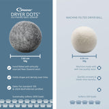 GLEENER Dryer Dots Fabric Softener | 100% New Zealand Wool | Extra large 3 pack | Grey (3)