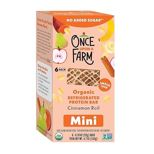 Once Upon a Farm Organic Mini Refrigerated Protein Kids' Bar Multipack Cinnamon Roll, 6-.78oz Bars