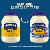 Hellmann's Mayonnaise Real Mayo 1 ct For A Creamy Sandwich Spread or Condiment Rich in Omega-3 ALA, Gluten Free 30 oz
