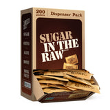 Sugar In The Raw Turbinado Cane Sugar Packets, 200 Ct Box, 1 Pack, Pure, All-Natural Turbinado Sugar, Non-GMO Project Verified, Kosher, Vegan and Gluten Free