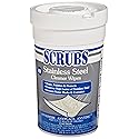 SCRUBS 91930 Stainless Steel Cleaner Towels, 9 3/4 x 10 1/2, 30 Wipes Per Canister