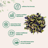 Micro Ingredients Organic Butterfly Pea Flower Tea, 8 oz (680+ Cups) | Loose Leaf Herbal Tea | Natural Blue & Purple Color | Rich in Antioxidants |