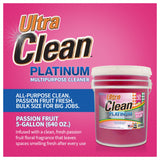 Ultra Clean Platinum Multipurpose Cleaner, Non-Abrasive and Bleach-Free, for Kitchen Counters, Bathroom Floors and Garage Spaces, Passion Fruit, 5 Gal