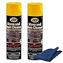 Zep Stove & Oven Cleaner 19 oz (2 Units) & a Blue Microfiber Rag ECBD030-2-Pack Heavy-Duty Baked-On Grease Remover for Oven Interiors, Stovetops