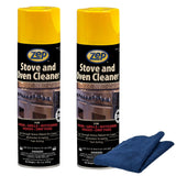 Zep Stove & Oven Cleaner 19 oz (2 Units) & a Blue Microfiber Rag ECBD030-2-Pack Heavy-Duty Baked-On Grease Remover for Oven Interiors, Stovetops