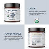 One Farm by WAAYB Organic Baobab Powder Non-GMO, Fair-Trade, Vegan, Gluten Free, Single Origin, 100% South African Baobab, Premium Quality in