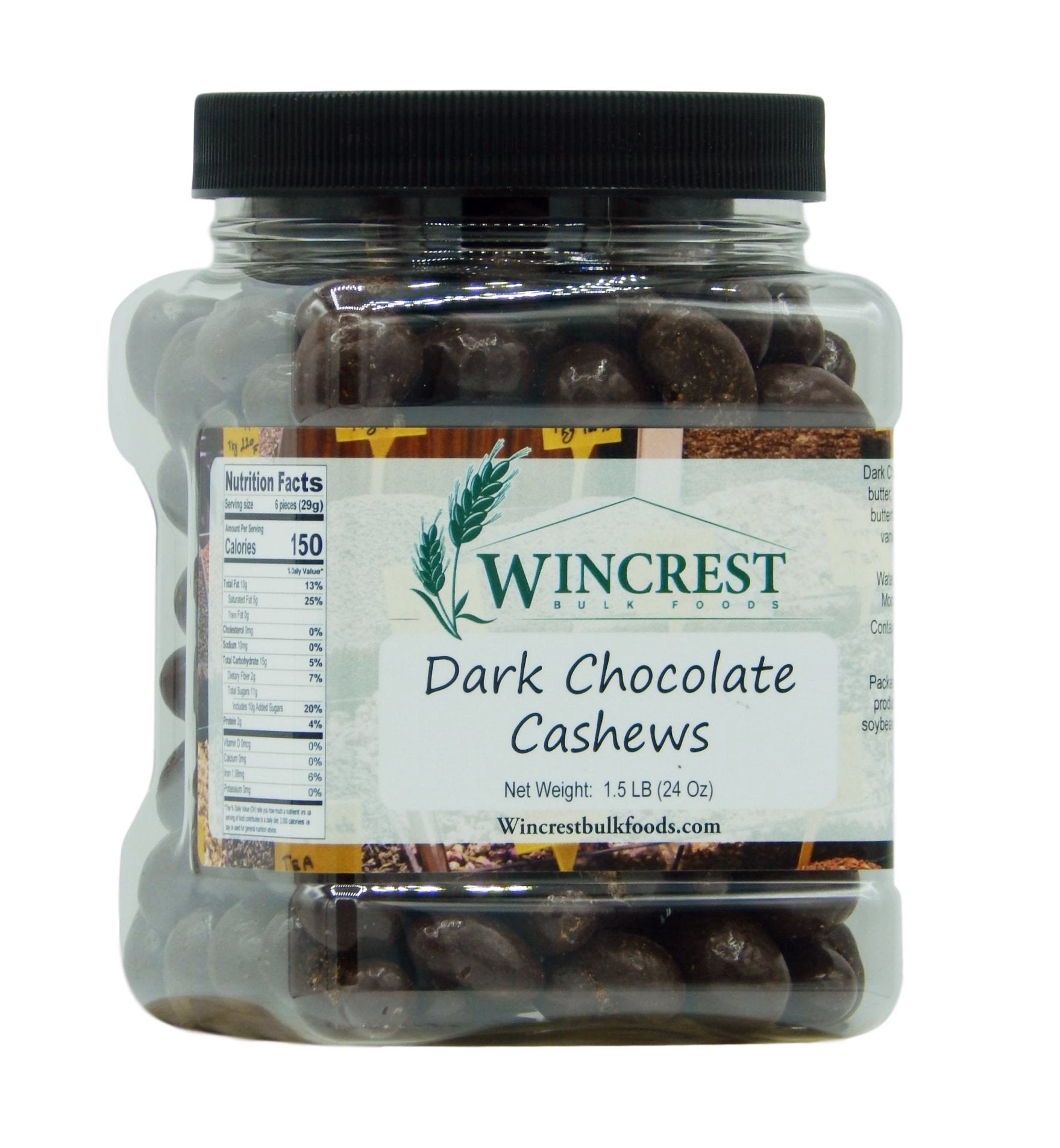 WinCrest Dark Chocolate Cashews (1.5 Lb Tub)