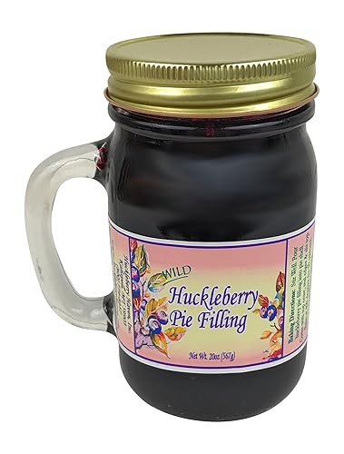 Wild Huckleberry Pie Filling from Huckleberry Haven, 20 Oz Mug Style Jar