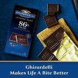 Ghirardelli, Premium Dark 86% Cacao Dark Chocolate Bar, Bold Extra Dark Chocolate with Rich Cocoa Notes, 3.2 Ounce