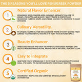 SPICY ORGANIC Fenugreek Powder - 8 OZ - USDA Certified Organic - Freshly Ground Indian Fenugreek Seeds for Hair, Tea & Robust Seasoning Spice in