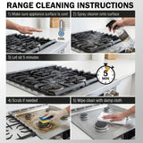 Thirteen Chefs Gas Range Cleaner and Degreaser - Stove Grates, Oven Glass Doors, Grills - Cuts Through Baked on Food (32oz)