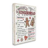 Stupell Industries 'Holiday Gingerbread Cookies Recipe', Canvas Art, 30 x 40 Inches, Easy to Hang and Sturdy, Made in USA, by Anne Tavoletti