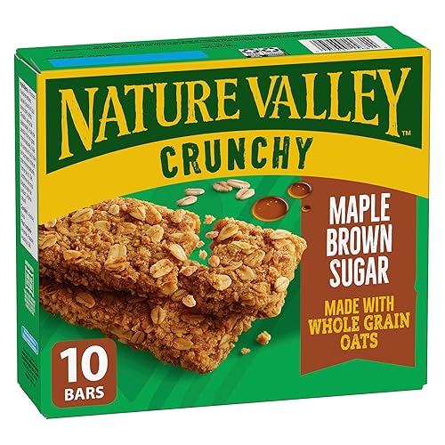 NATURE VALLEY Crunchy Maple Brown Sugar Granola Bars, 10 Count, 210g/7.4 oz., {Imported from Canada}